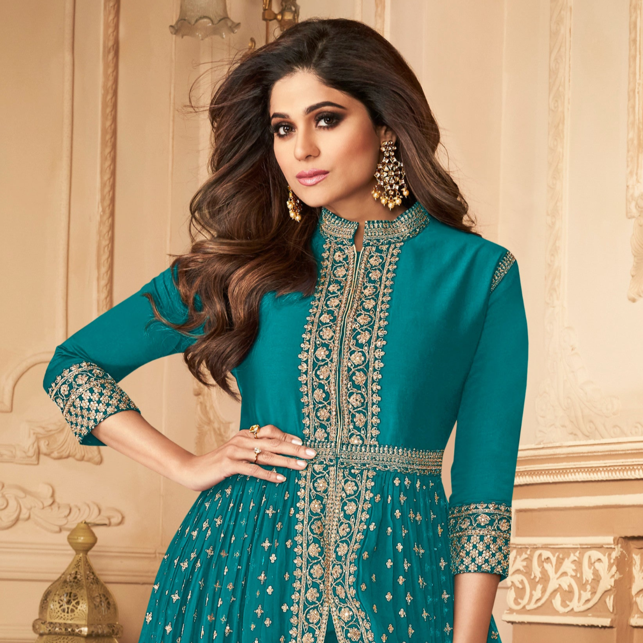 Plus Size Anarkali Gown Real Georgette With Embroidered Worked Dupatta Suit