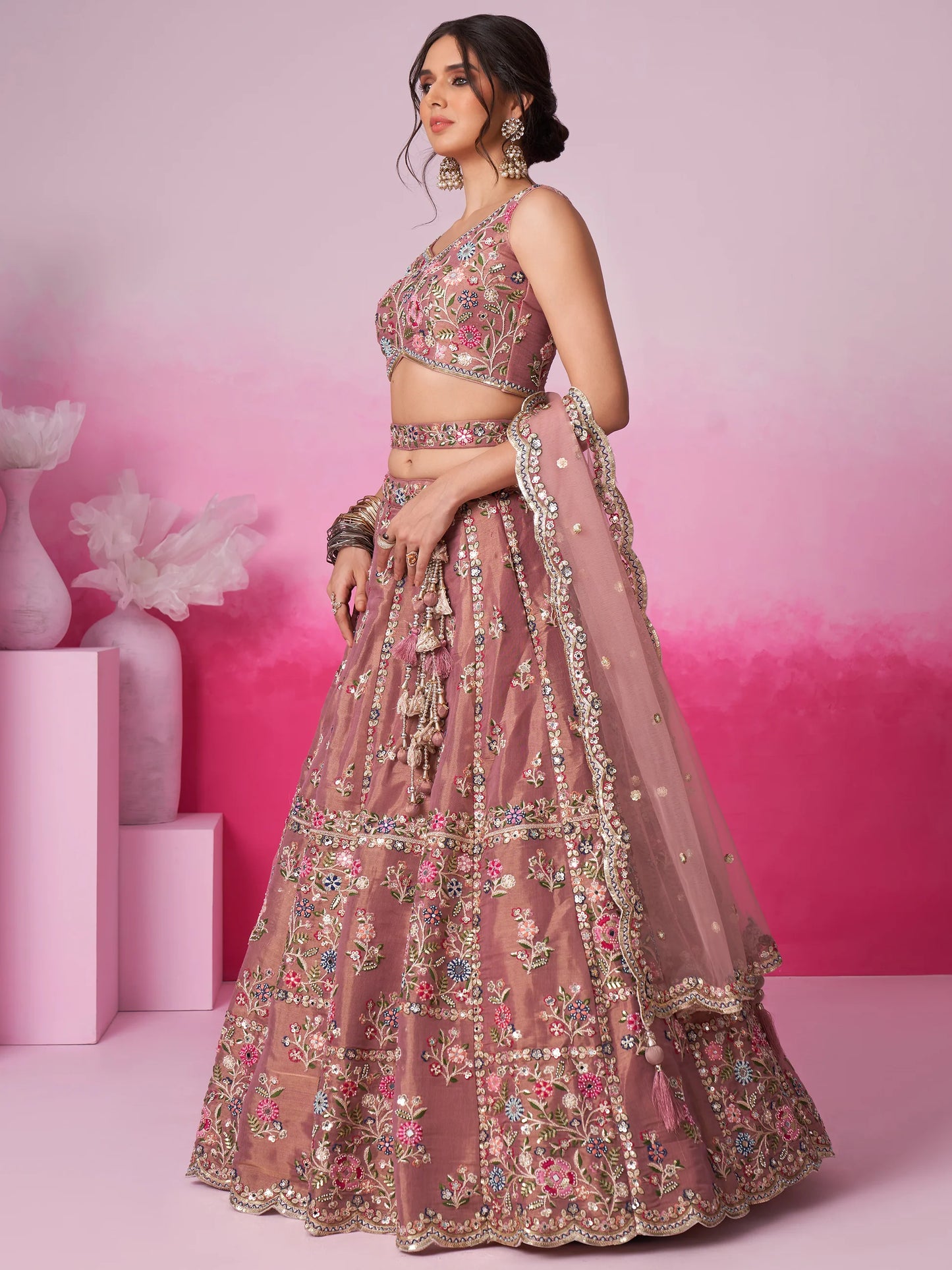 "Lehengas for Indian weddings in the USA."

