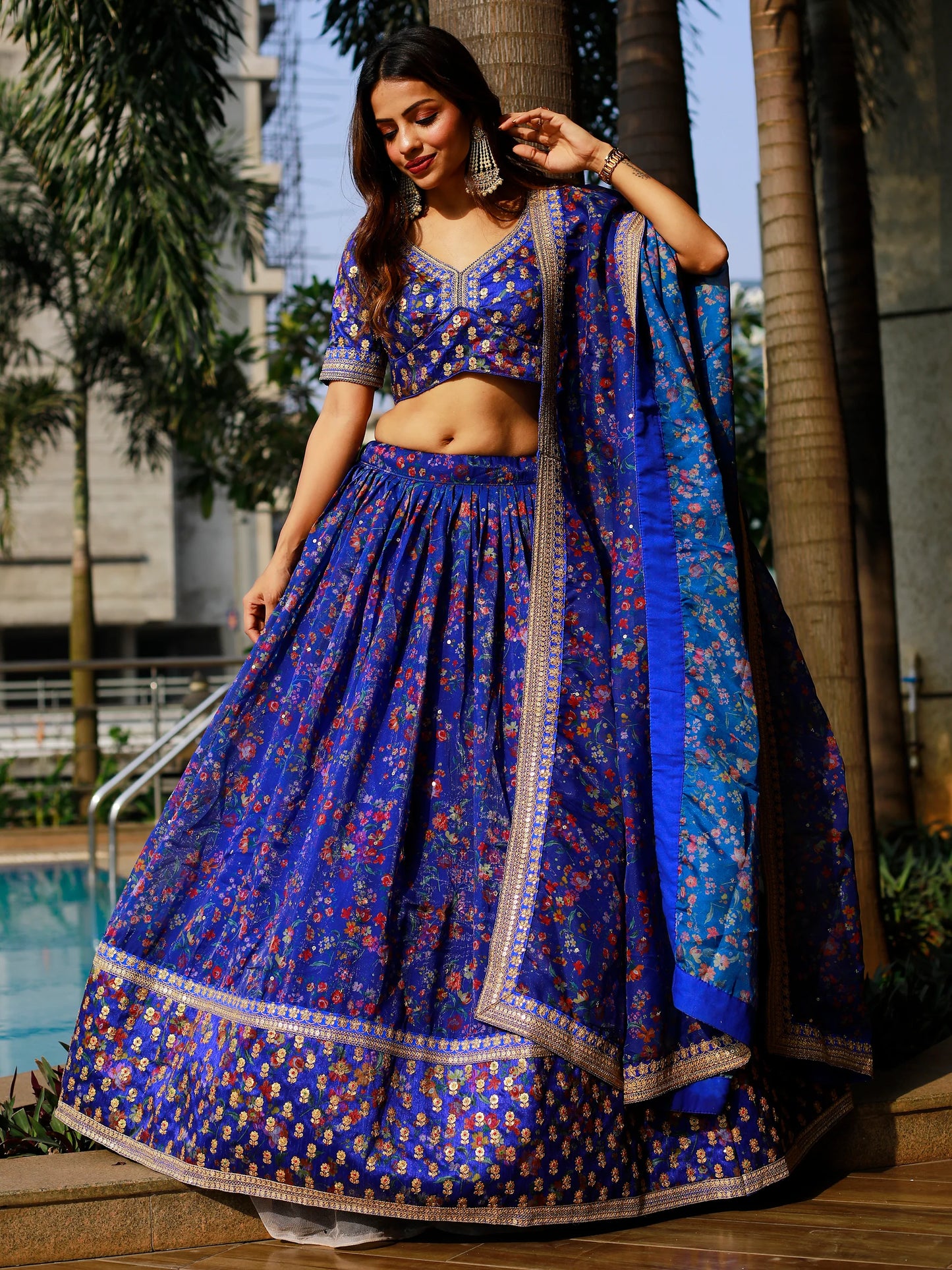 "Lehengas made for Indian functions across the USA."
