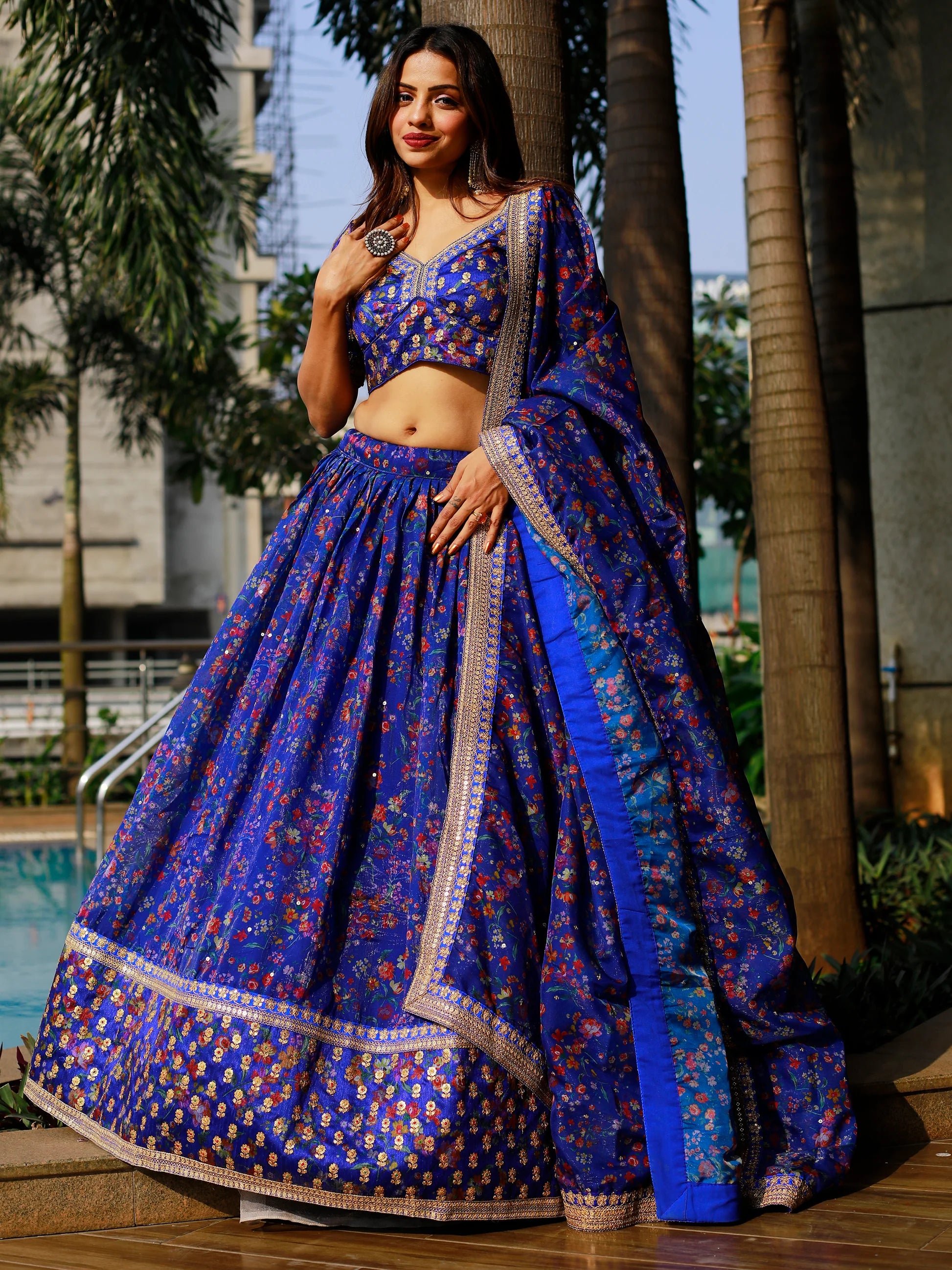"Lehengas made for Indian functions across the USA."
