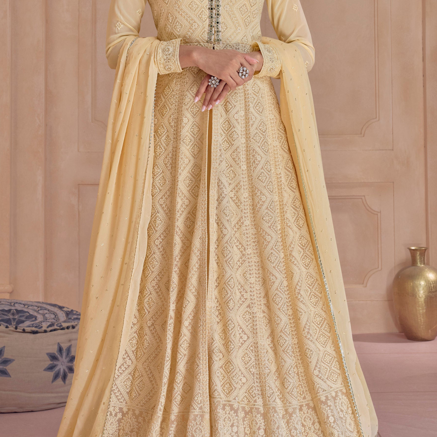 Eid-Ramadan Wear Georgette Anarkali Suits Beautiful Dupatta Dress