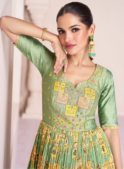 Indian Wedding Anarkali Dress​ With Dupatta For Wedding Reception USA