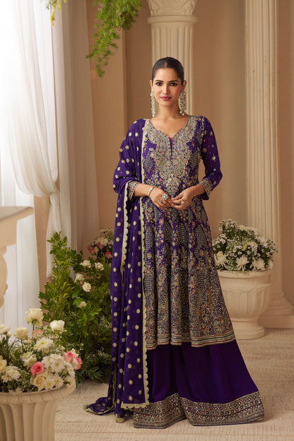 Pakistani Palazzo Suit With Embroidery Dupatta  