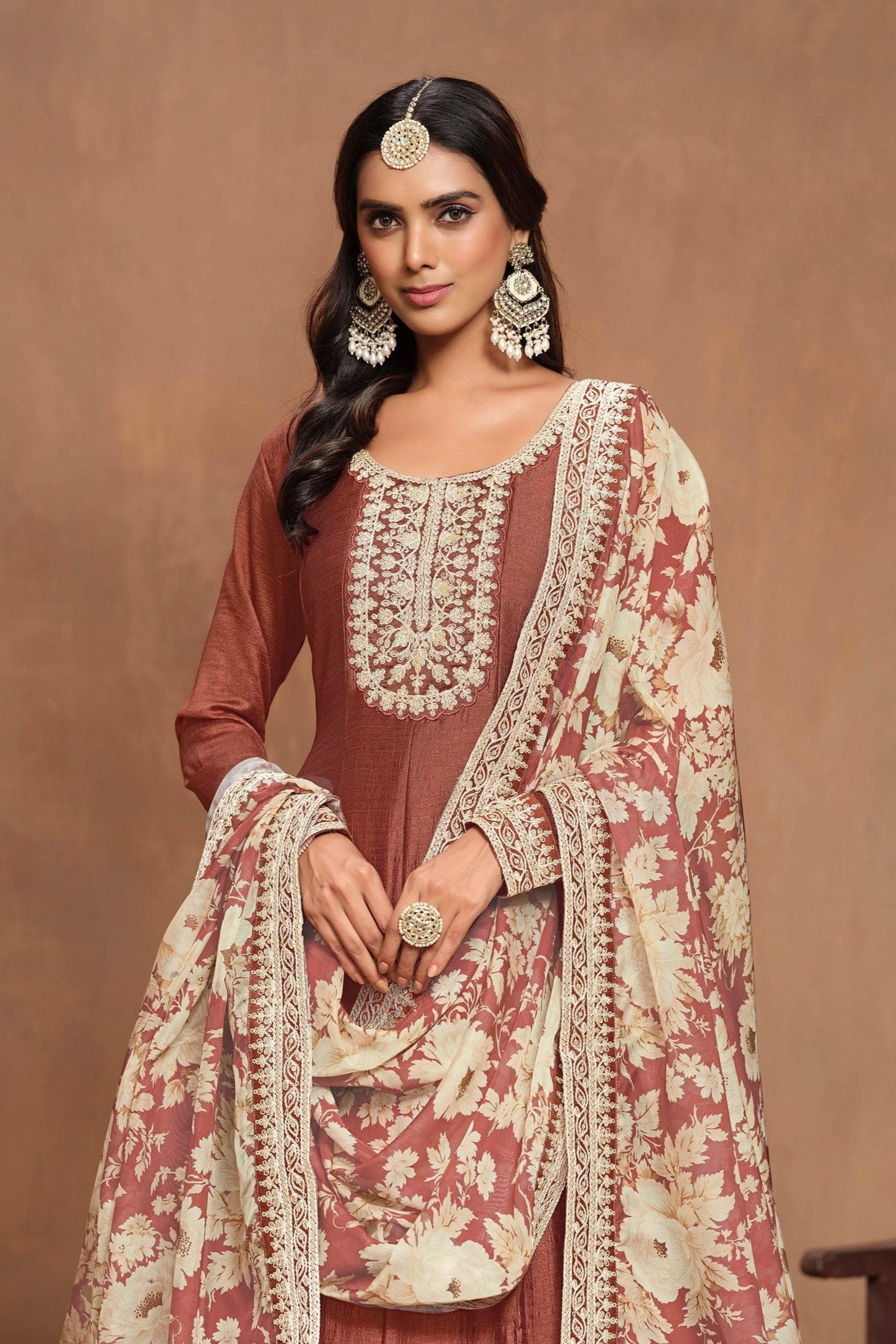 Designer Anarkali Dress for Wedding Wear Embroidery Worked for Canada 