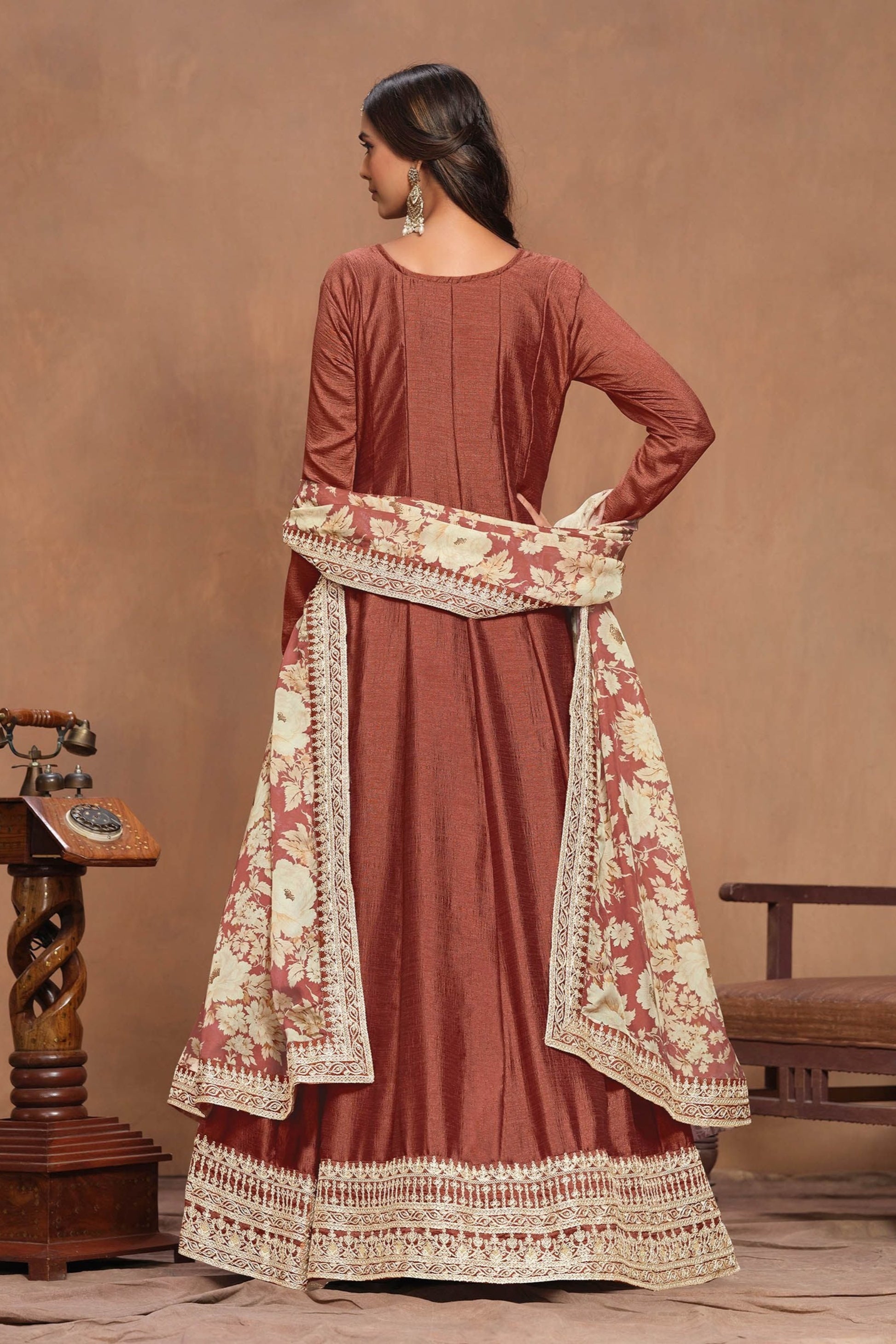 Designer Anarkali Dress for Wedding Wear Embroidery Worked for Canada 