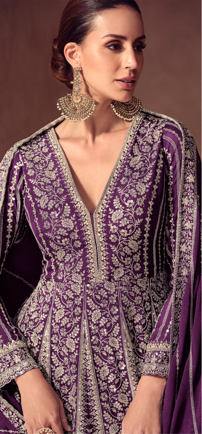 Heritage With Heavy Embroidery Gown Party Wear Anarkali Design Gown