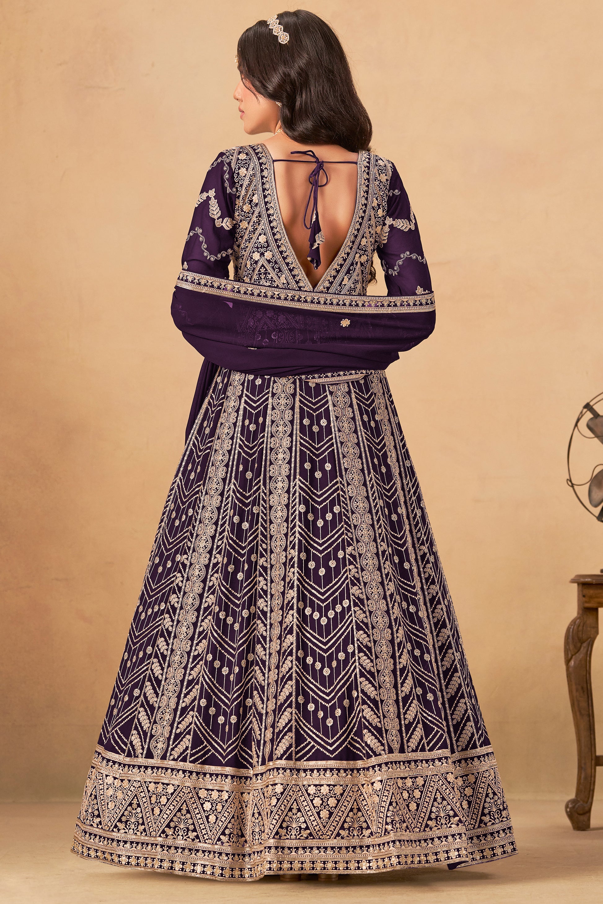 Full-Length Green Anarkali Gown With Shrug - Ready-To-Wear Indian Bridal Dress