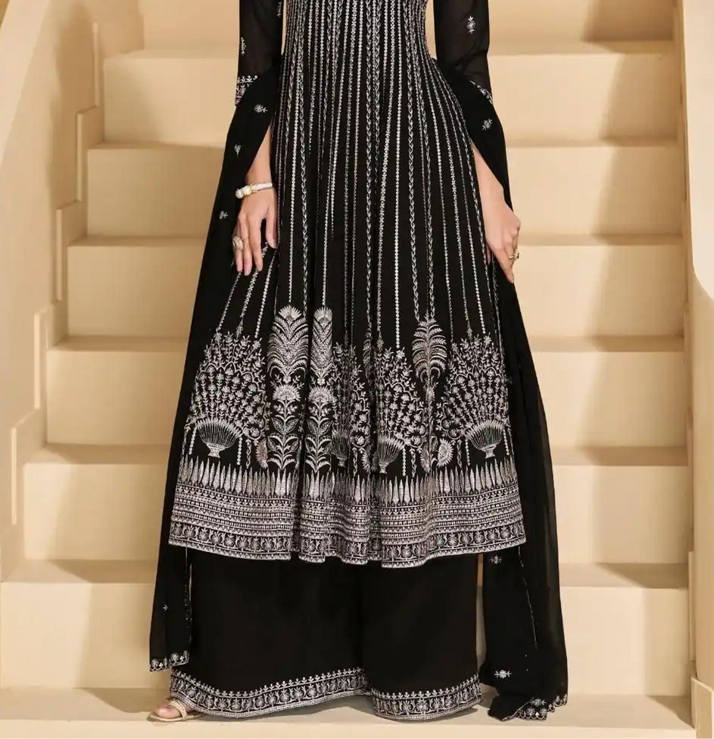 Women’s Georgette Black Palazzo Suit  For Elegant Style
