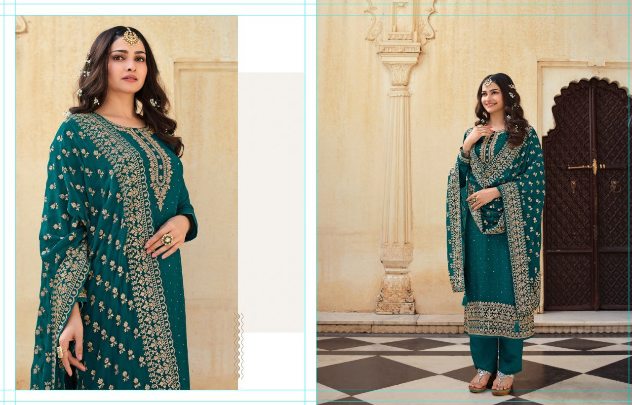 plus size salwar wedding outfit in dark green