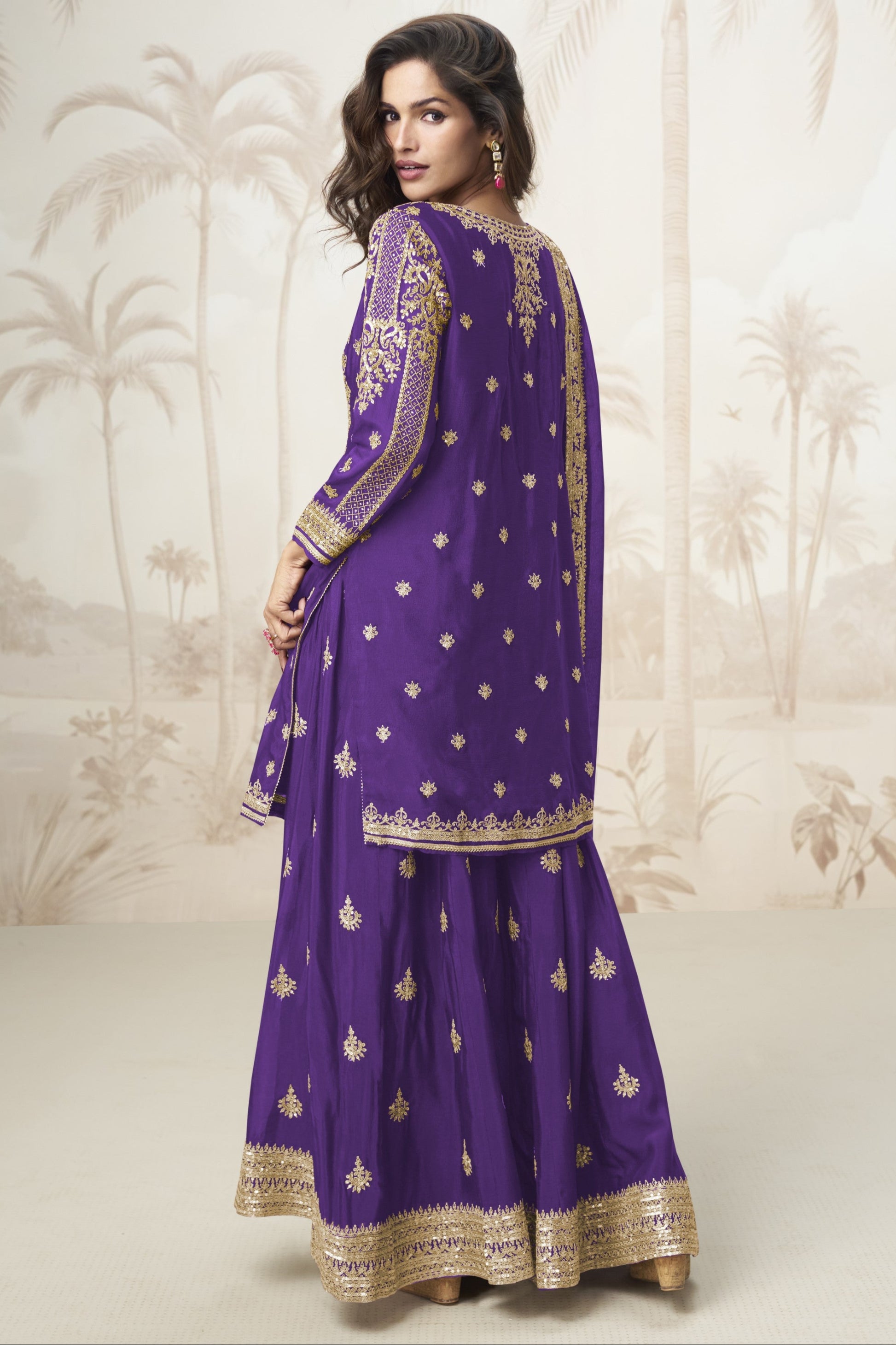 Traditional Designer Heavy Embroidered Palazzo 
