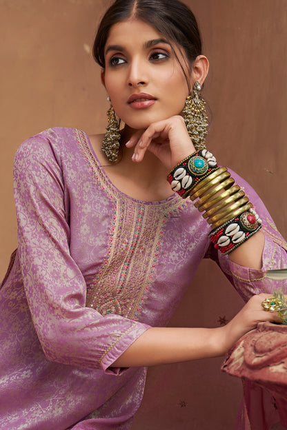 Traditional Indian Designer Silk Fabric Salwar Kameez, ideal for wedding and festive occasions.