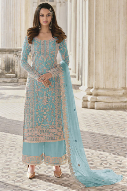 Women's Designer Pakistani Party Outfit Palazzo Dress 