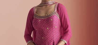 Indian Wear Designer Pink Palazzo Dress Set with Embroidered Dupatta