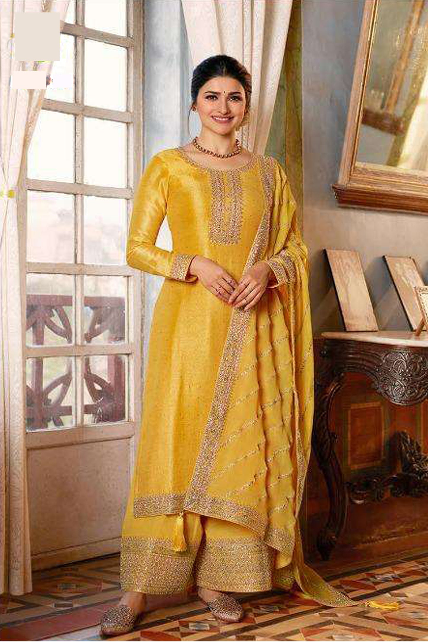 Heavy Embroidery Worked Stitched Salwar Kameez Suit