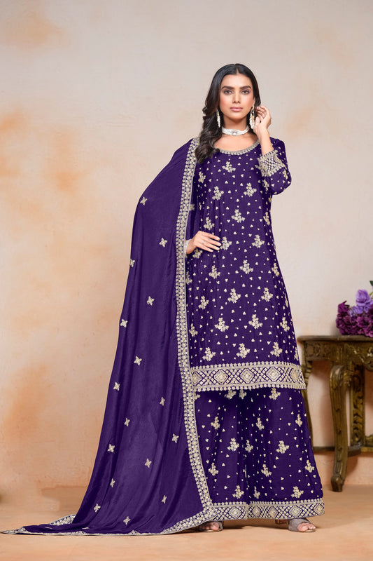 Women's Stitched Designer Wedding Function Palazzo Suit 