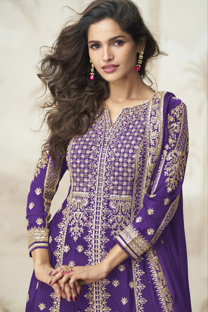 Gorgeous Designer Purple Wedding Palazzo 