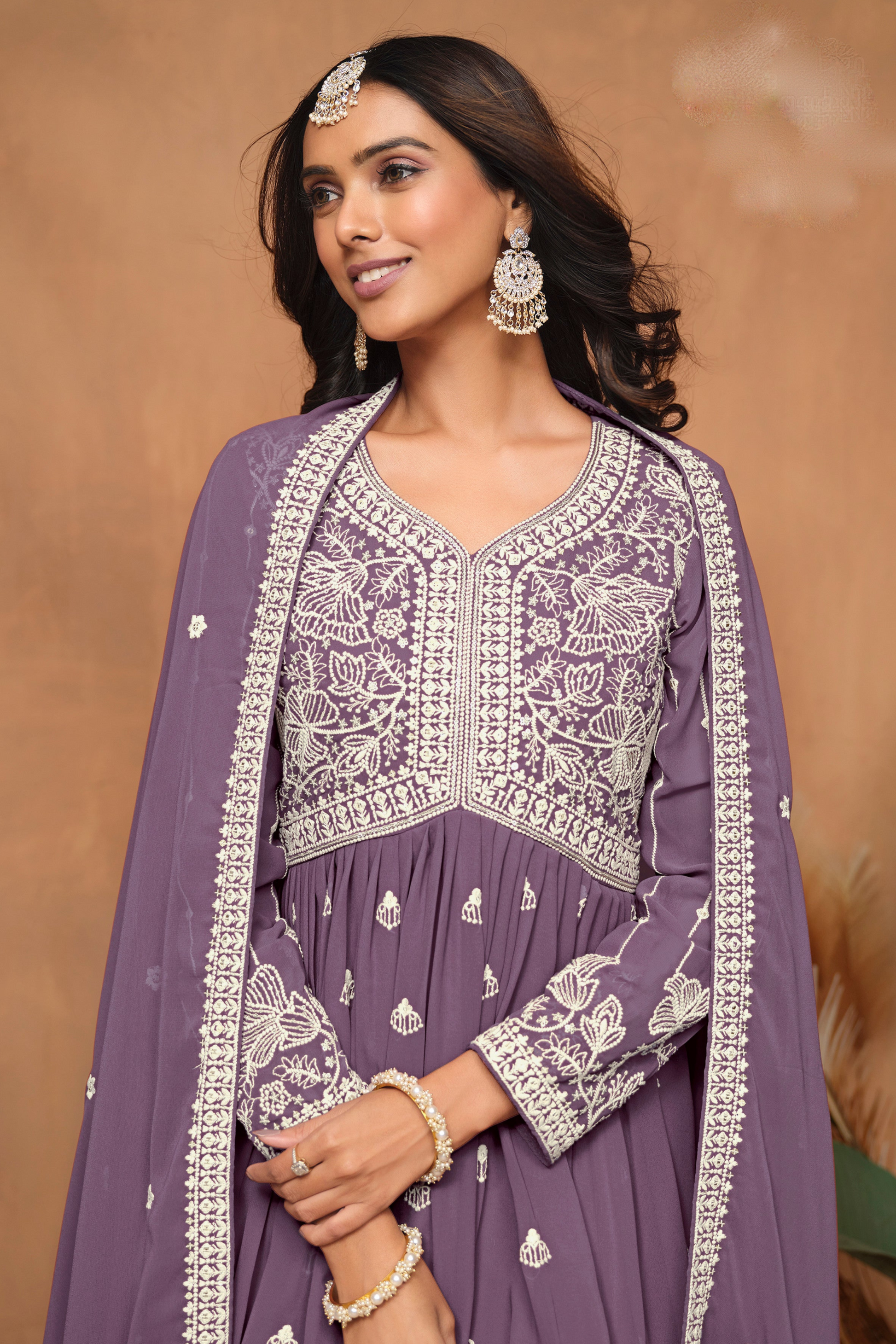 embroidered sharara sets in soft georgette fabric

