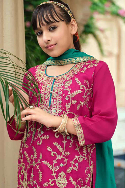 Pink Designer Kids Girl for Salwar Kameez Palazzo Suit 