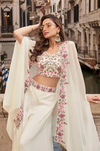 Western Designer Indian Embroidered Palazzo Suit 