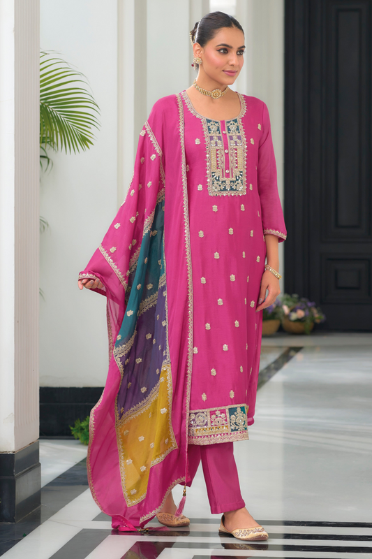 salwar kameez india full front view with embroidered detailing