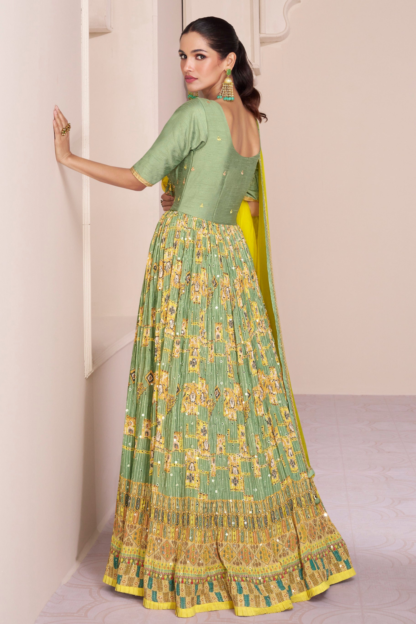 Indian Wedding Anarkali Dress​ With Dupatta For Wedding Reception USA