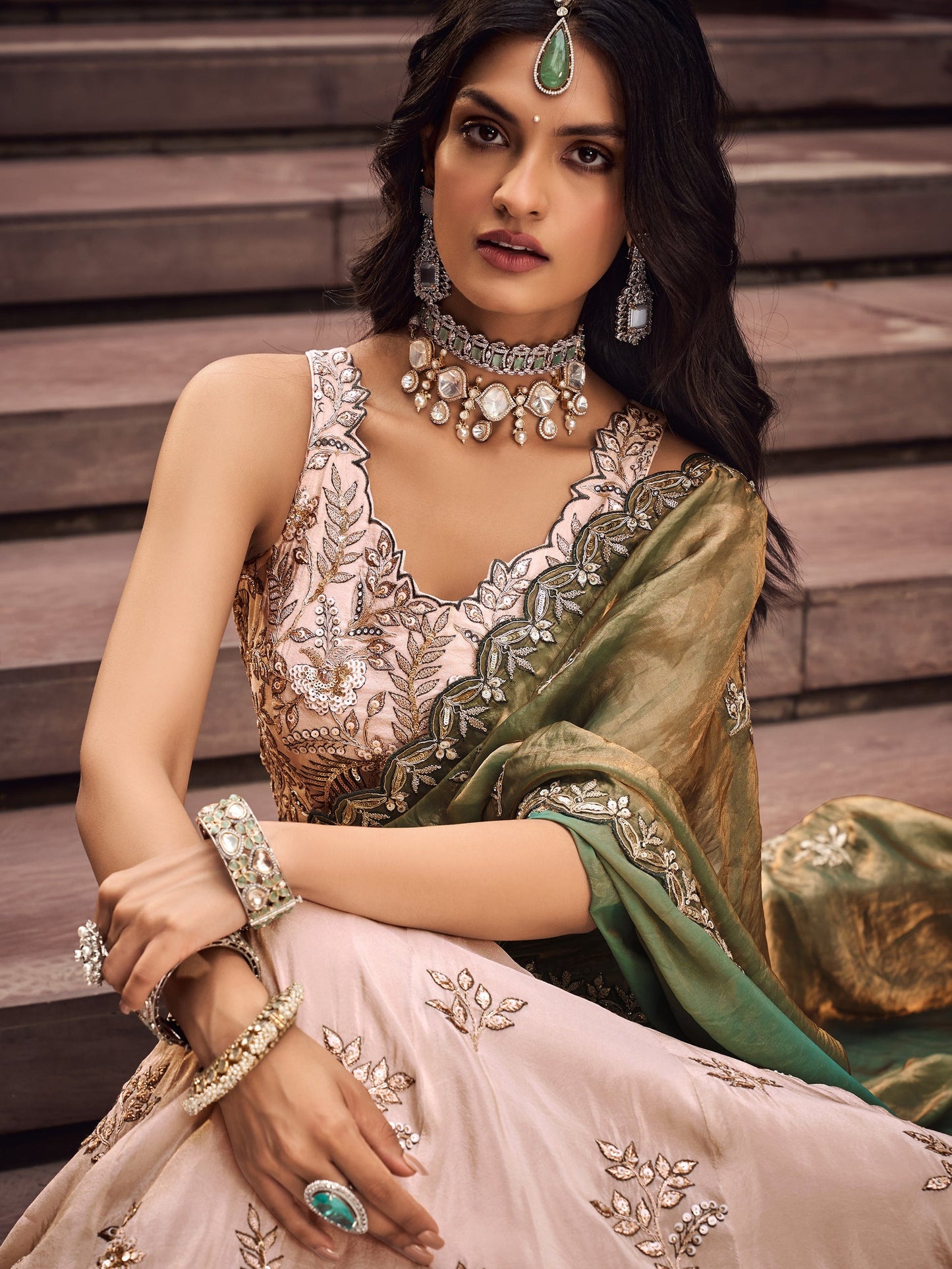 "Traditional lehengas for modern Indian Americans."
