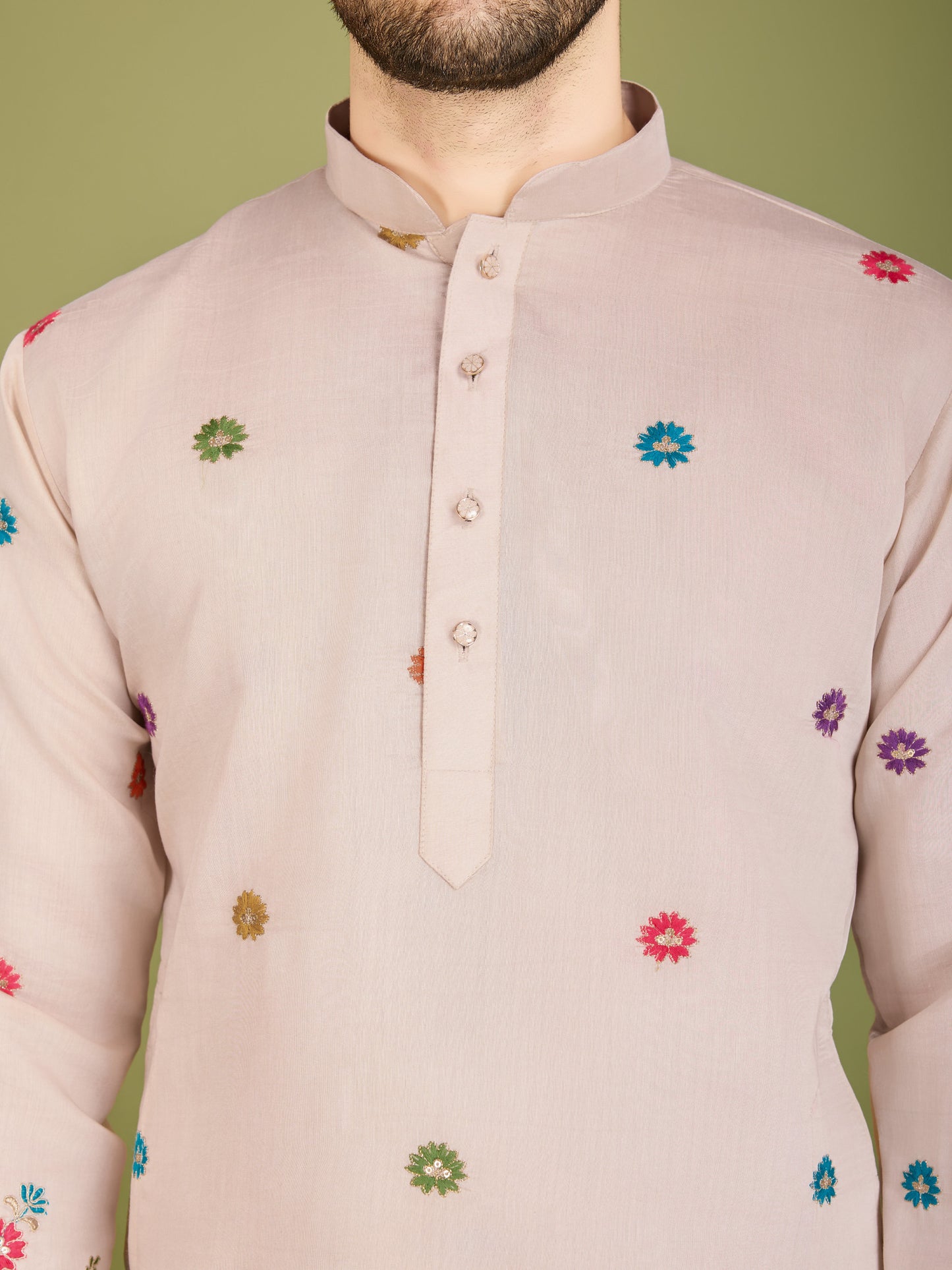 Mens Kurta Usa Style Peach Ethnic Outfit