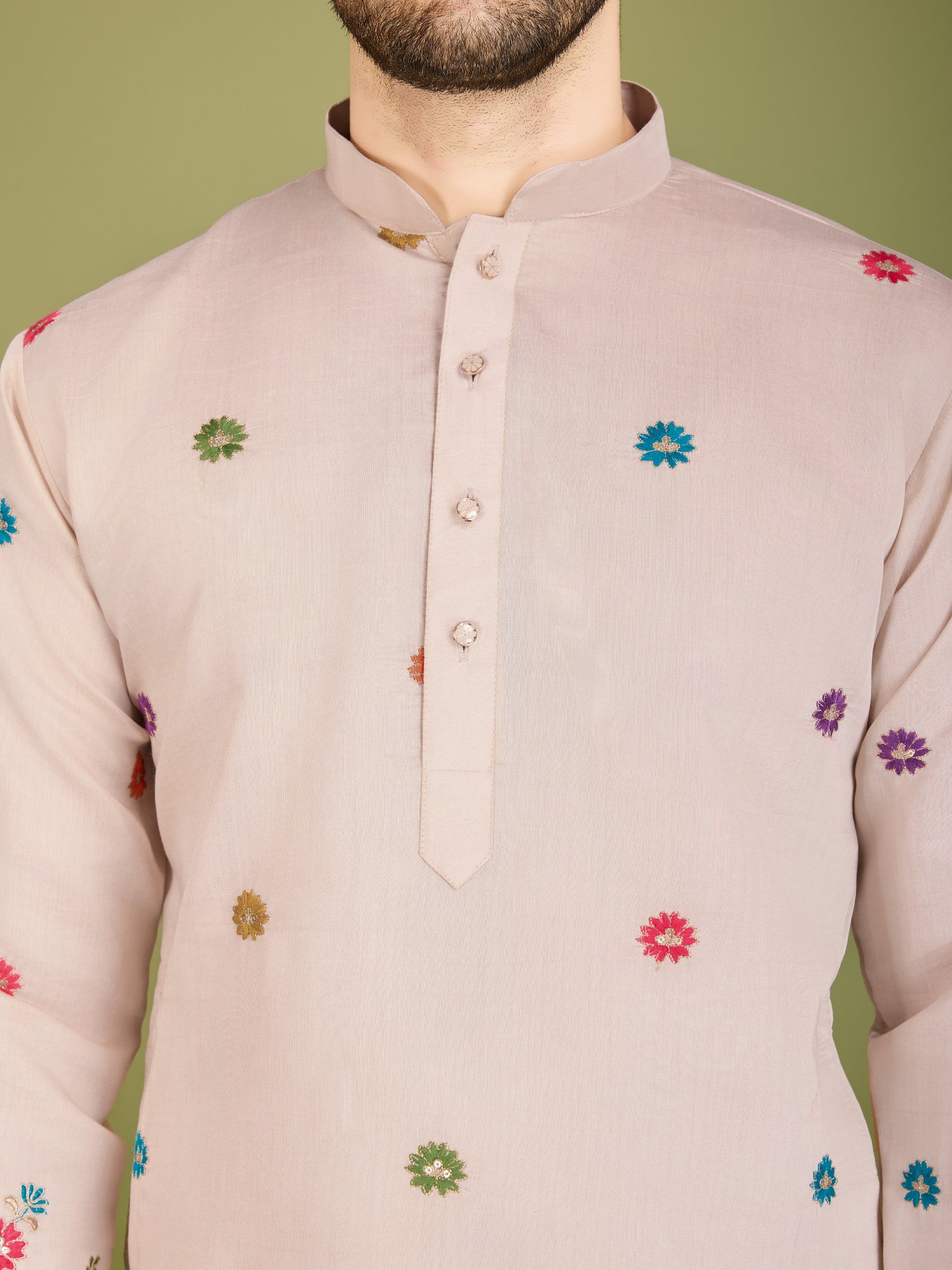 Mens Kurta Usa Style Peach Ethnic Outfit