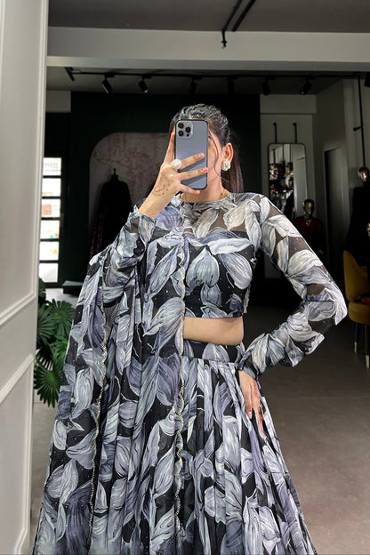 black lehenga,plus size available,Comfort Fit,Premium Fabric,Express Delivery.