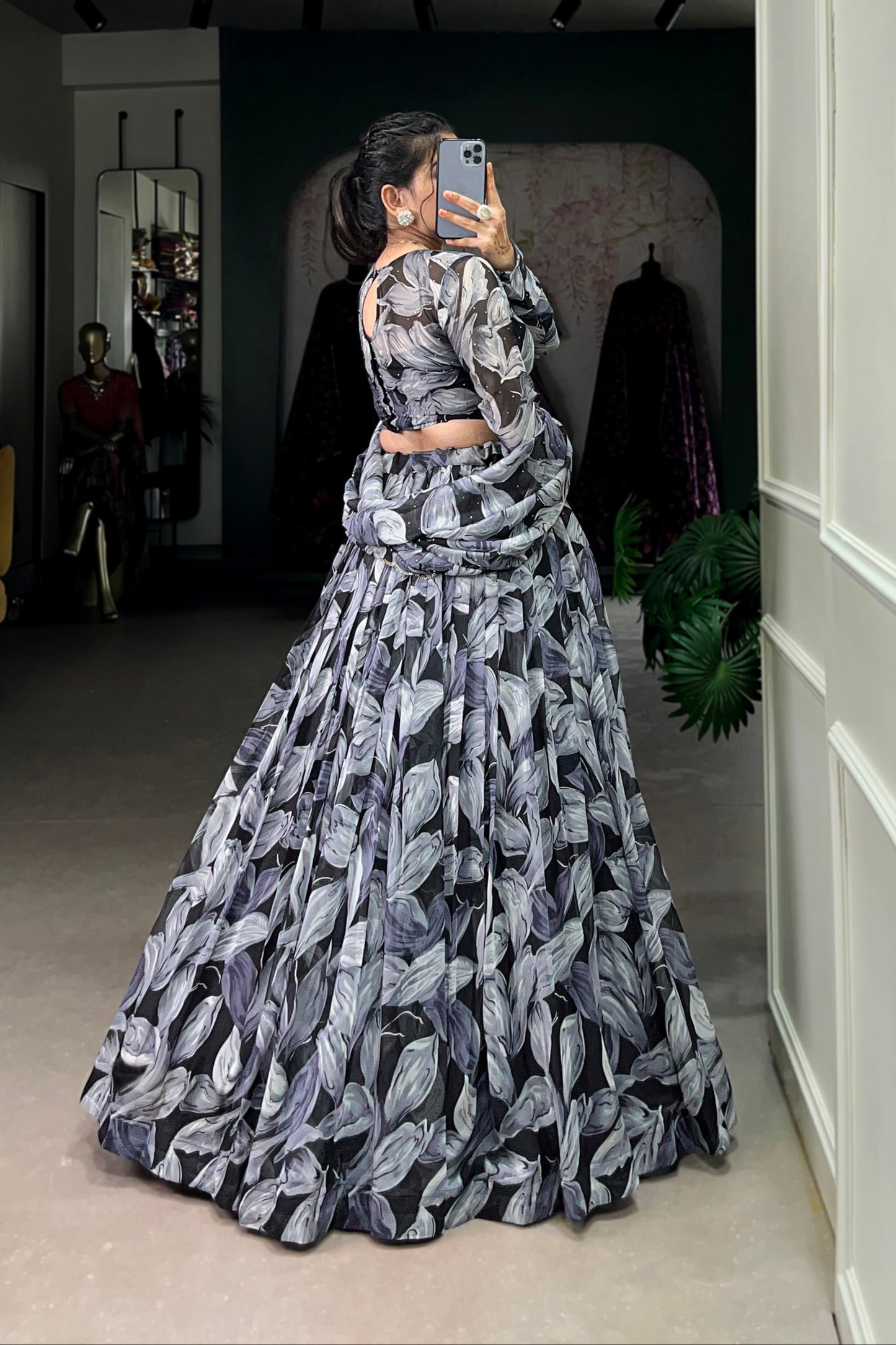 black lehenga,plus size available,Comfort Fit,Premium Fabric,Express Delivery.