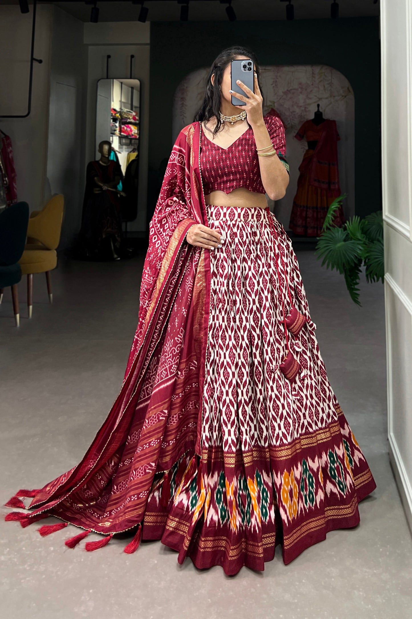 red lehenga,plus size available,Comfort Fit,Premium Fabric,Express Delivery.