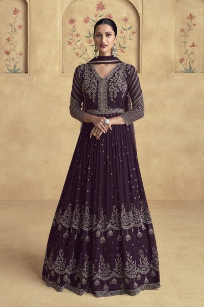 Anarkali Gown in Elegant Traditional Design, Perfect for Weddings and Festive Celebrations.