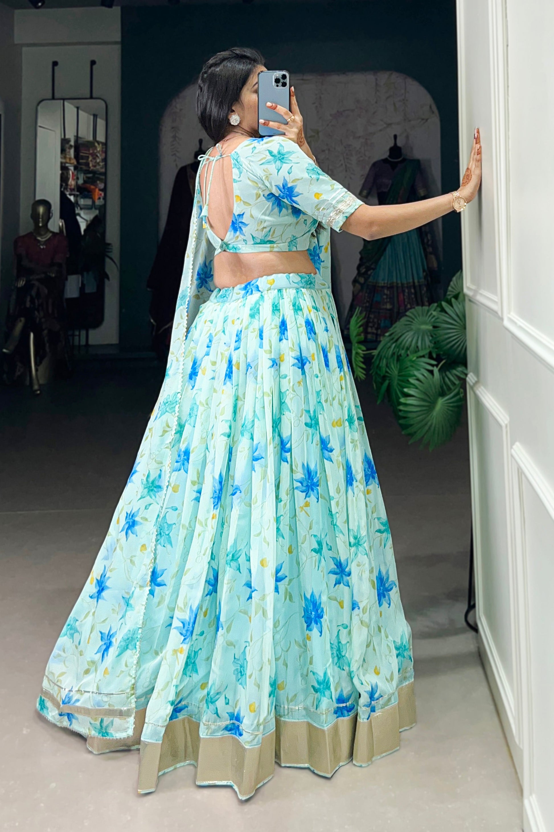 sky bluelehenga,plus size available,Comfort Fit,Premium Fabric,Express Delivery.