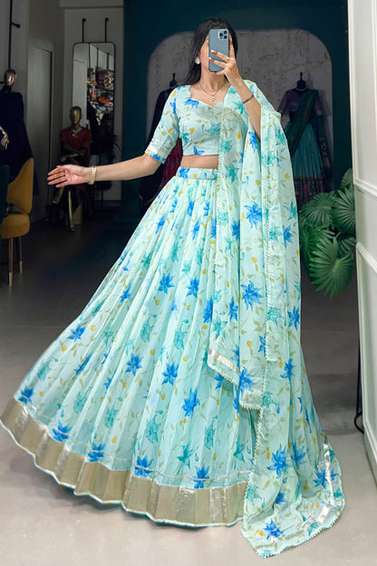 sky bluelehenga,plus size available,Comfort Fit,Premium Fabric,Express Delivery.