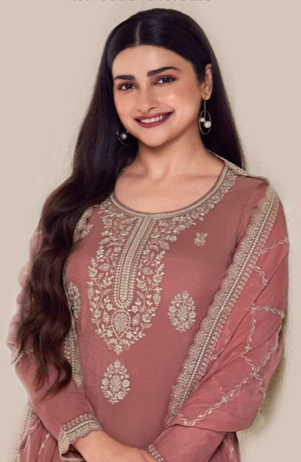 Close up of embroidered organza fabric detailing