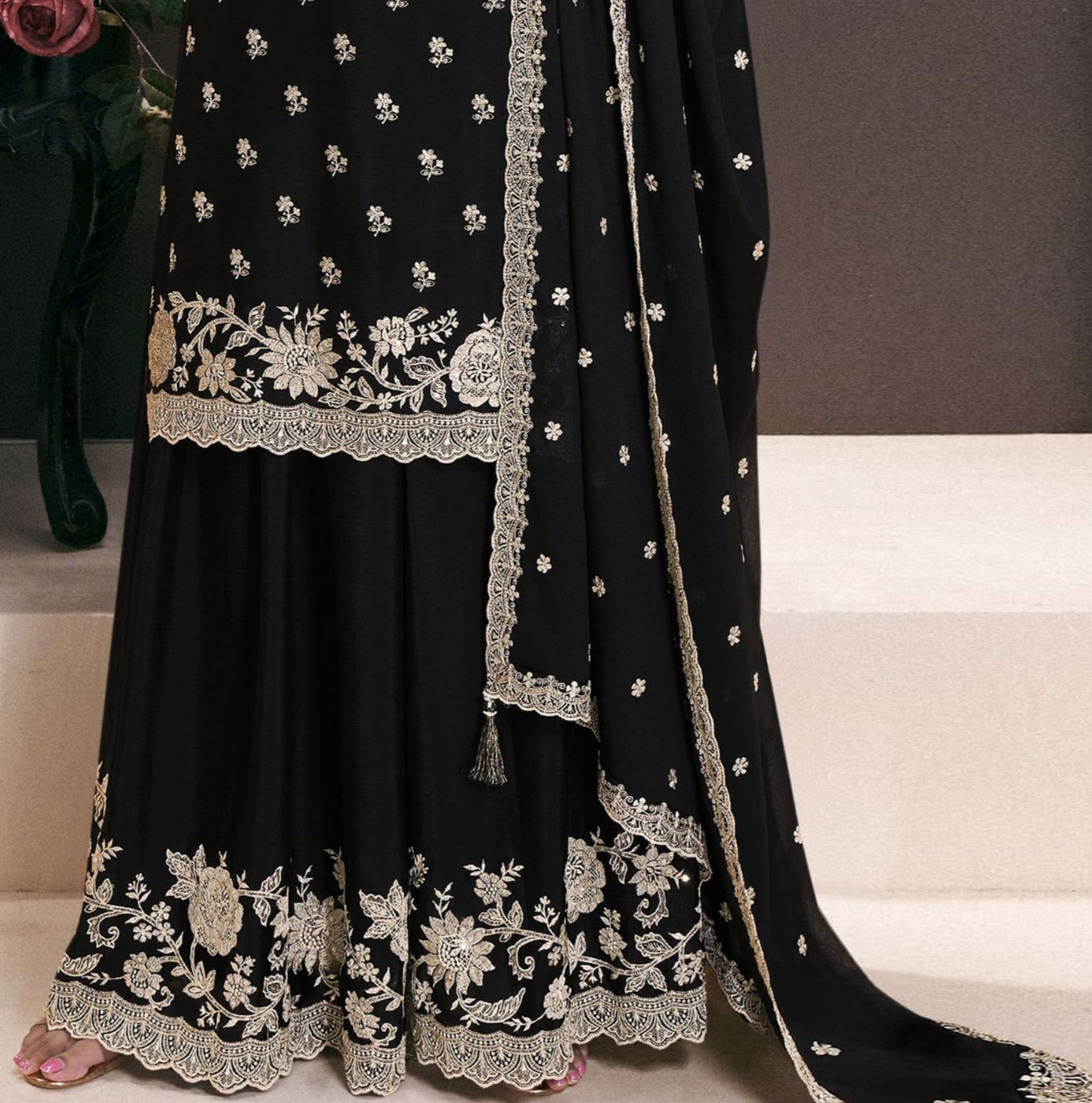 Black Palazzo Suit For Wedding And Special Occasions.