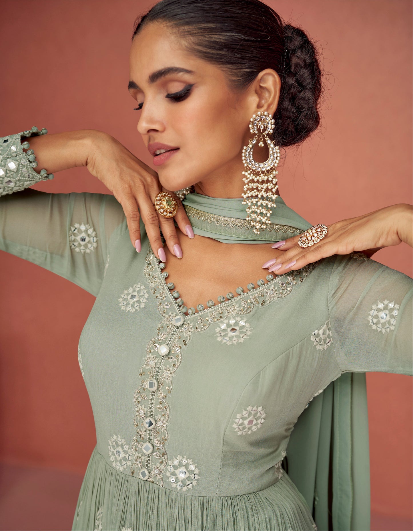 Trendy Green palazzo Suit With Palazzo And Dupatta.