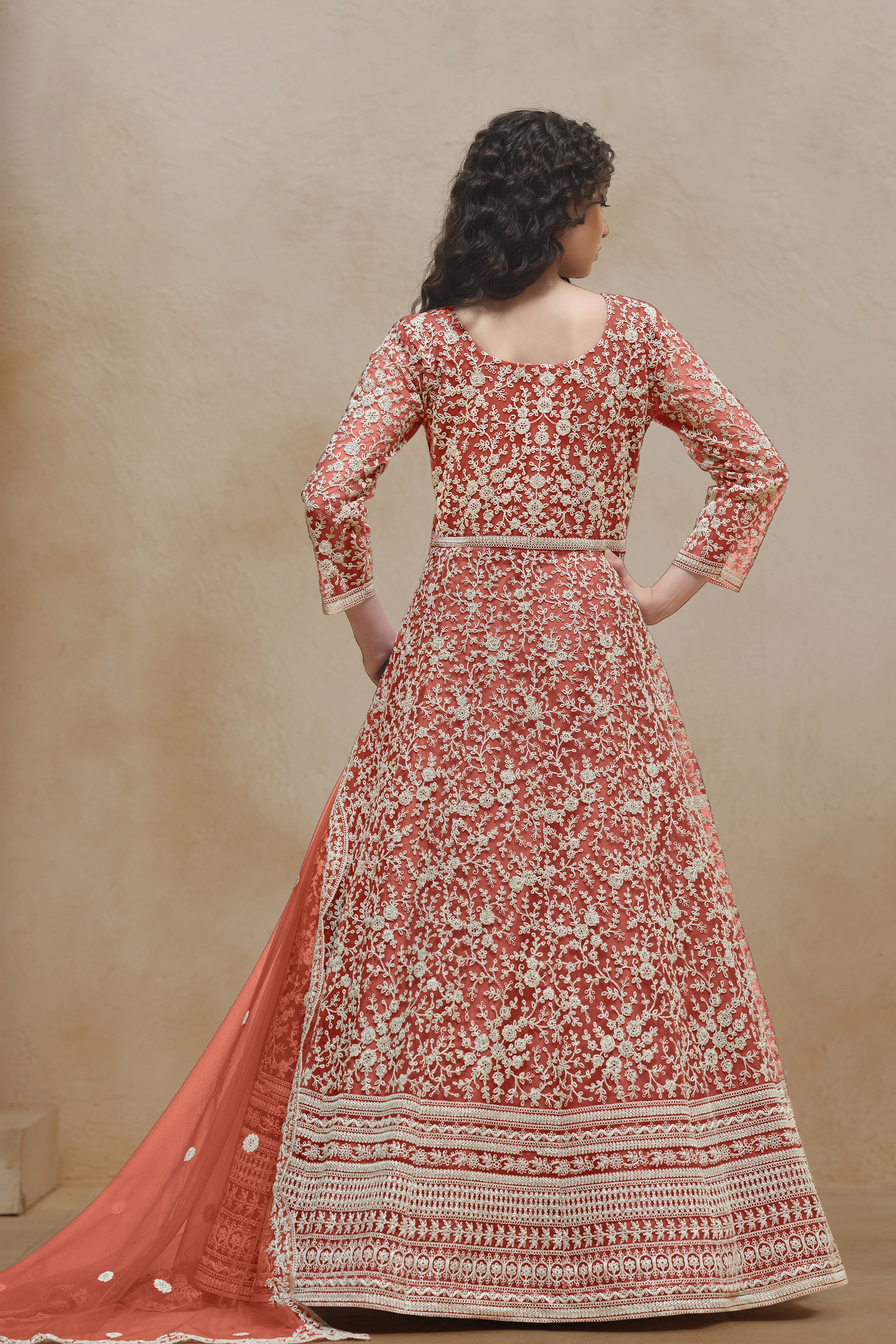 Wedding Function Party Wear Readymade Anarkali Dupataa Dress for UK