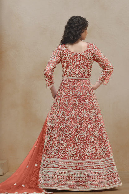 Wedding Function Party Wear Readymade Anarkali Dupataa Dress for UK