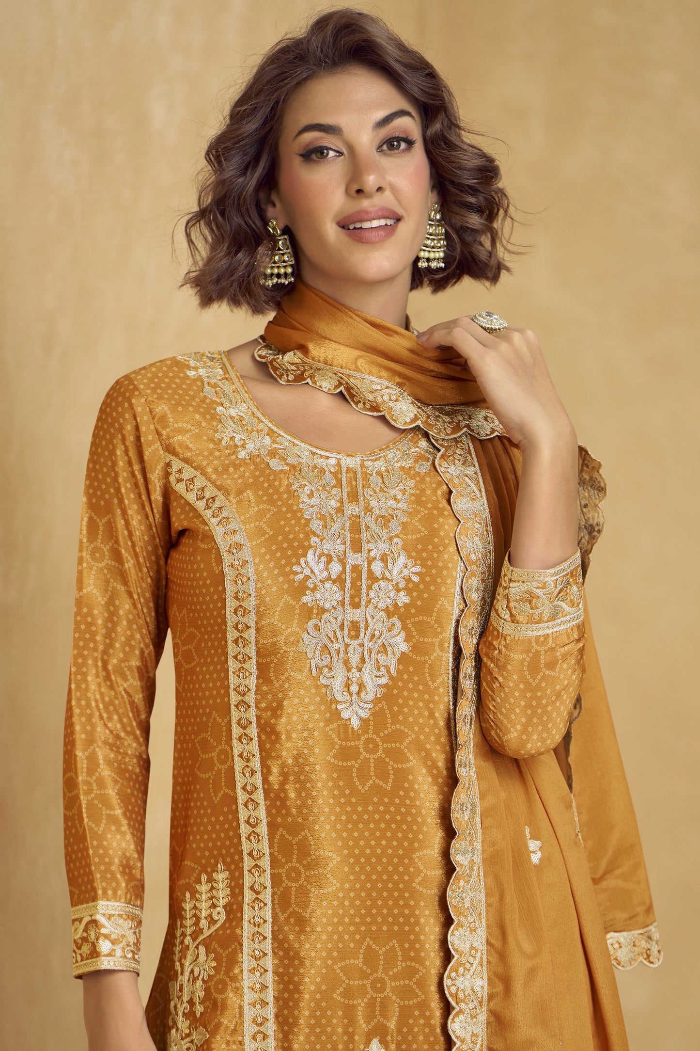 Elegant Mustard Wedding Palazzo 