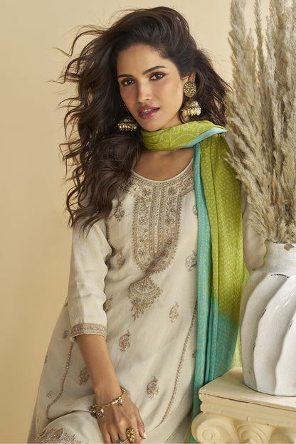 Gorgeous Designer White Sharara Suit