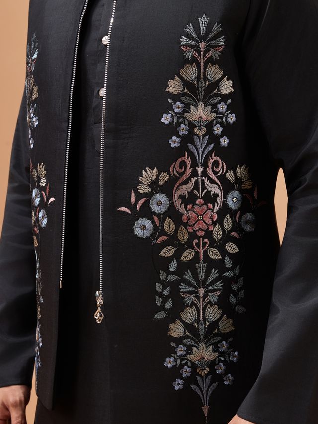 men’s black kurta for wedding celebrations