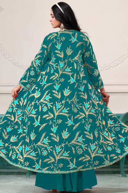 Reception Party Wear Heavy Palazzo Dress