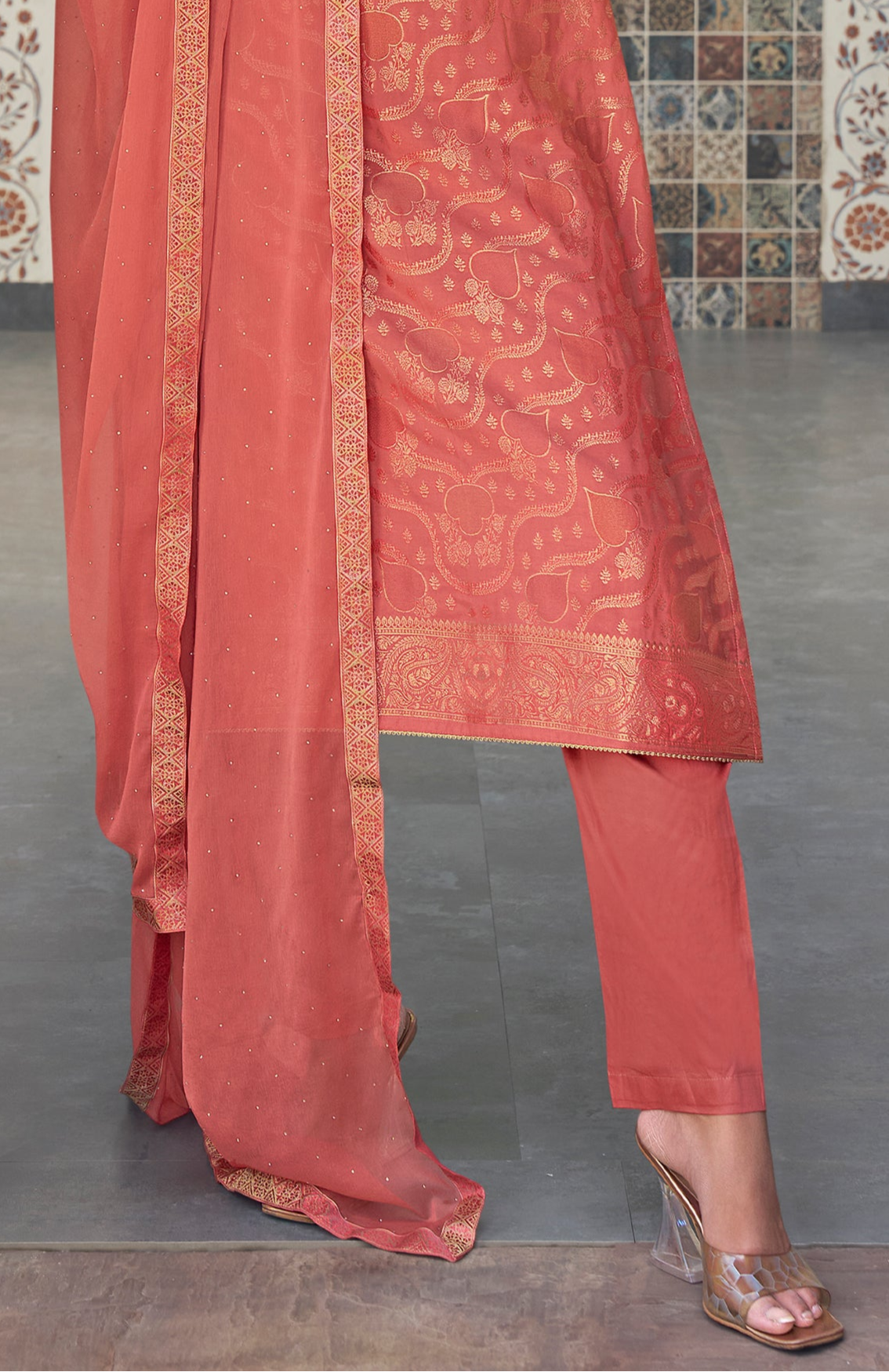 Pink suit salwar suit styled for evening gathering USA
