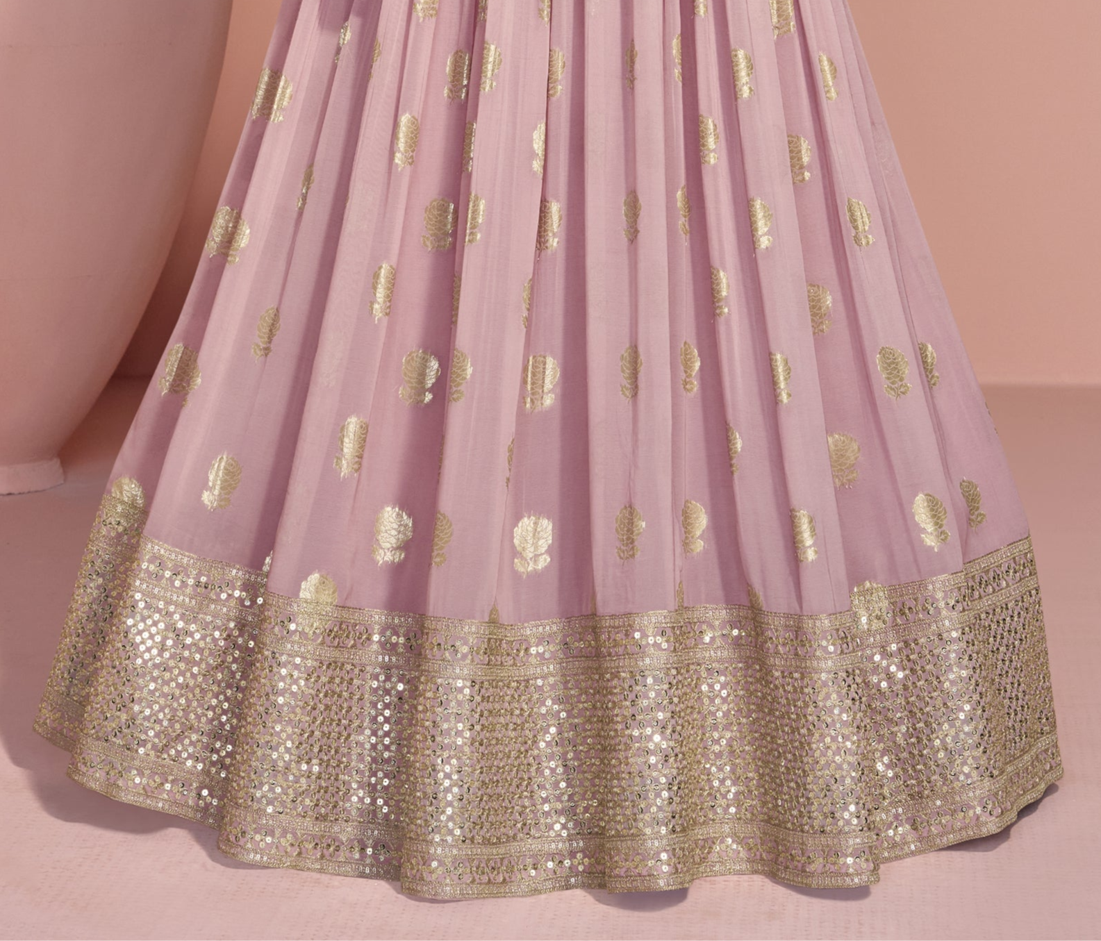 Pink Anarkali Gown Viscos Jacquard Silk With Silk Dupatta Dresses