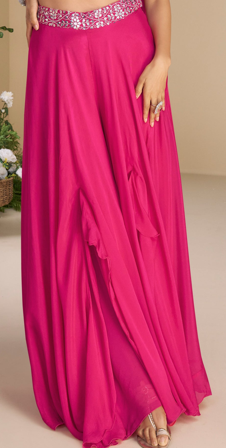 Pink Palazzo Suit With Dupatta - Traditional Indian Wedding Dress USA Shipping