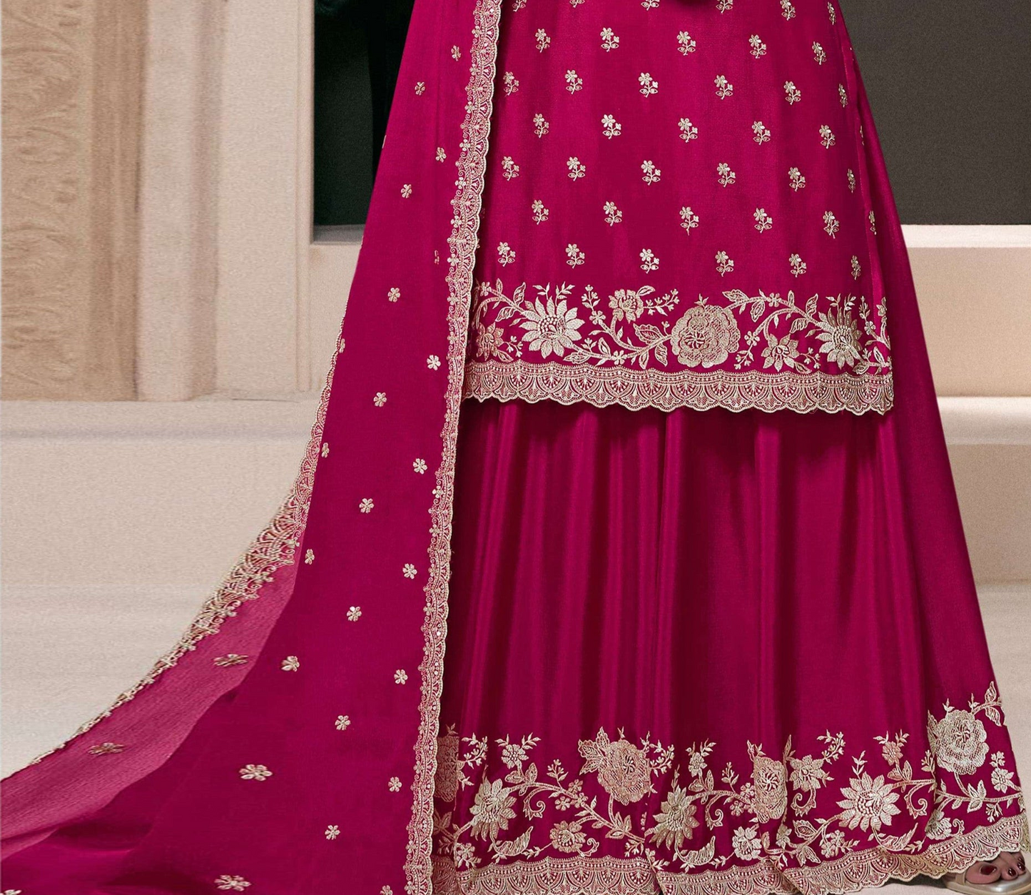 Pink Indian wedding Palazzo Suit 