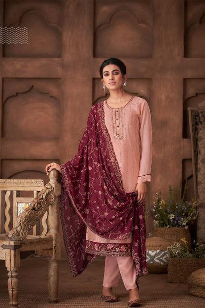 dusky pink salwar kameez for women full front view