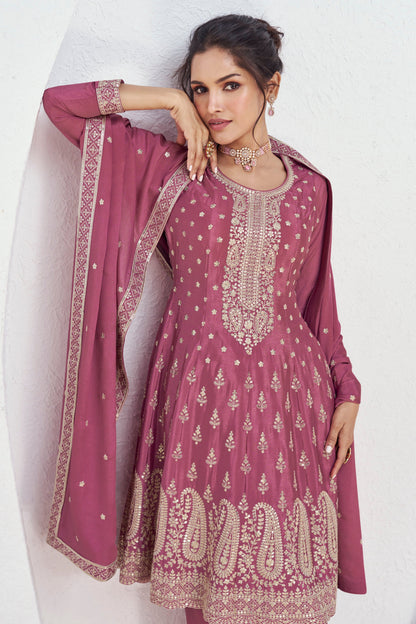 Premium Style Pink Salwar Kameez Plazzo Dress For USA Customer