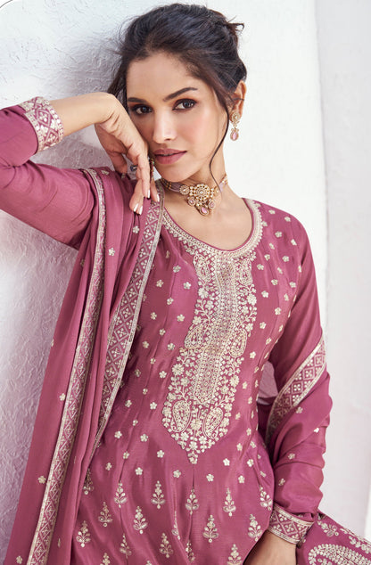 Premium Style Pink Salwar Kameez Plazzo Dress For USA Customer
